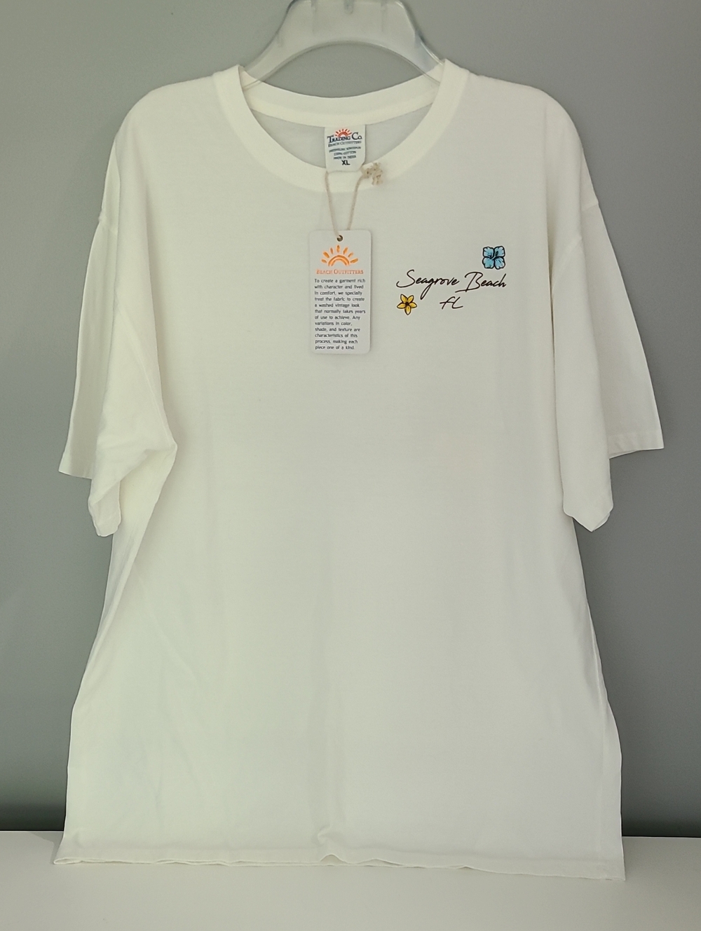 NWT Men's 30A Trading Co. Seagrove Beach FL White Graphic Tee Size XL